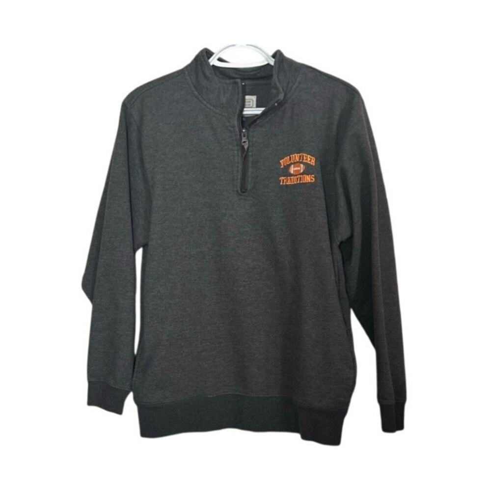 Volunteer Traditions Men's Heather Gray Quarterr Zip Long Sleeve PullOver Size S